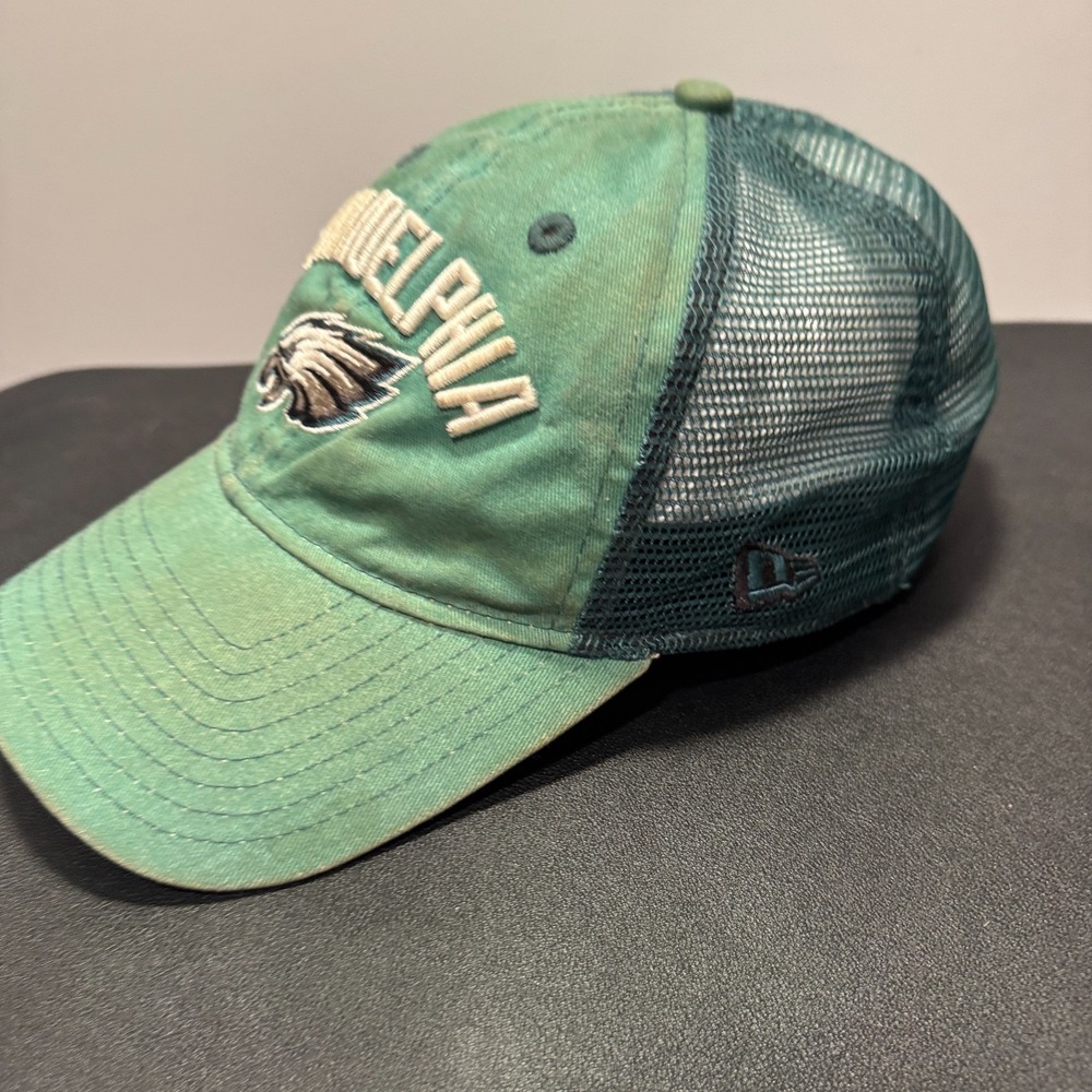 Vintage Philadelphia Eagles Hat Cap Green New Era Mesh Back Snap Back Football - Picture 3 of 11